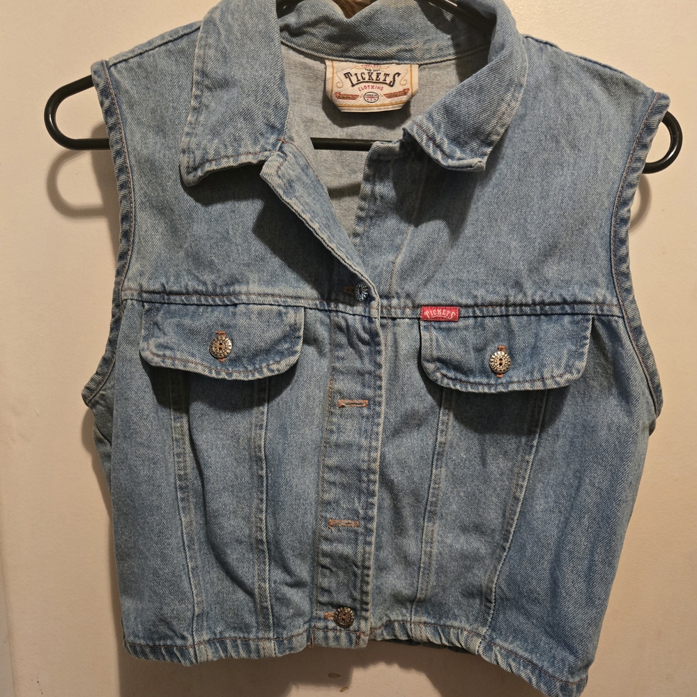 TimelessTickets Company Vintage Classic 80's Blue Denim Vest